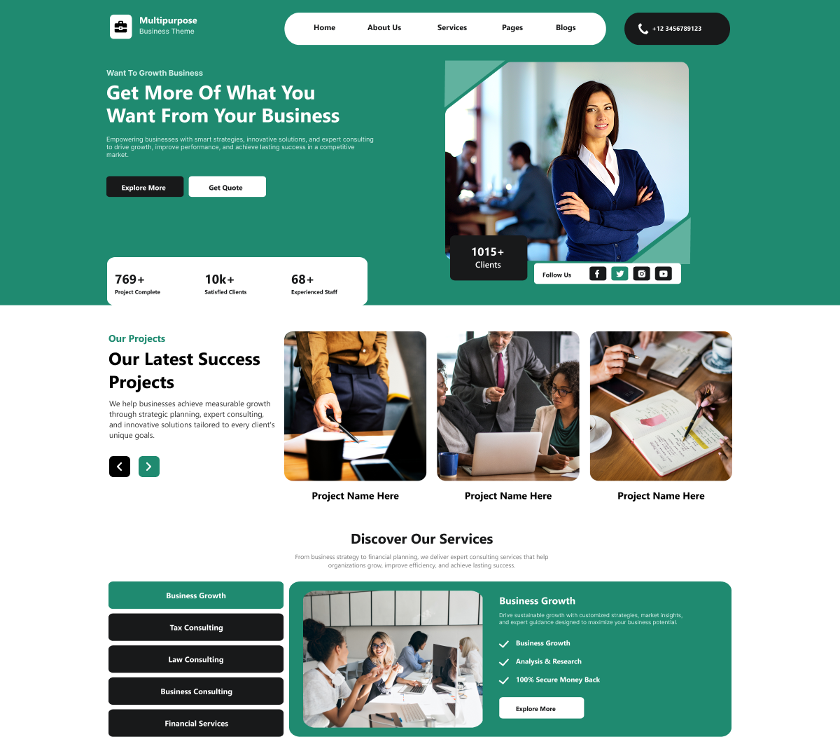 Free Business Consultant WordPress Theme