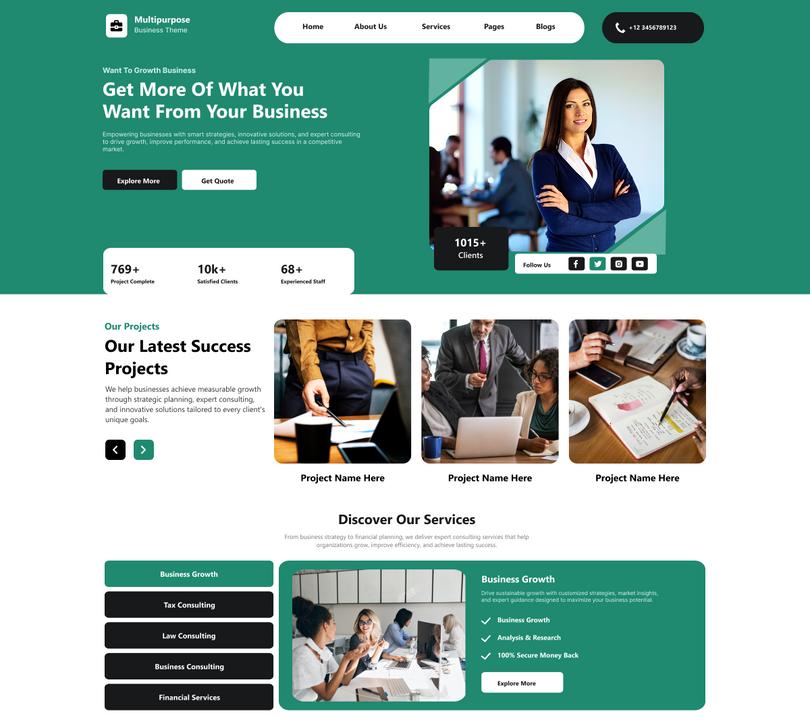 Free Business Consultant WordPress Theme
