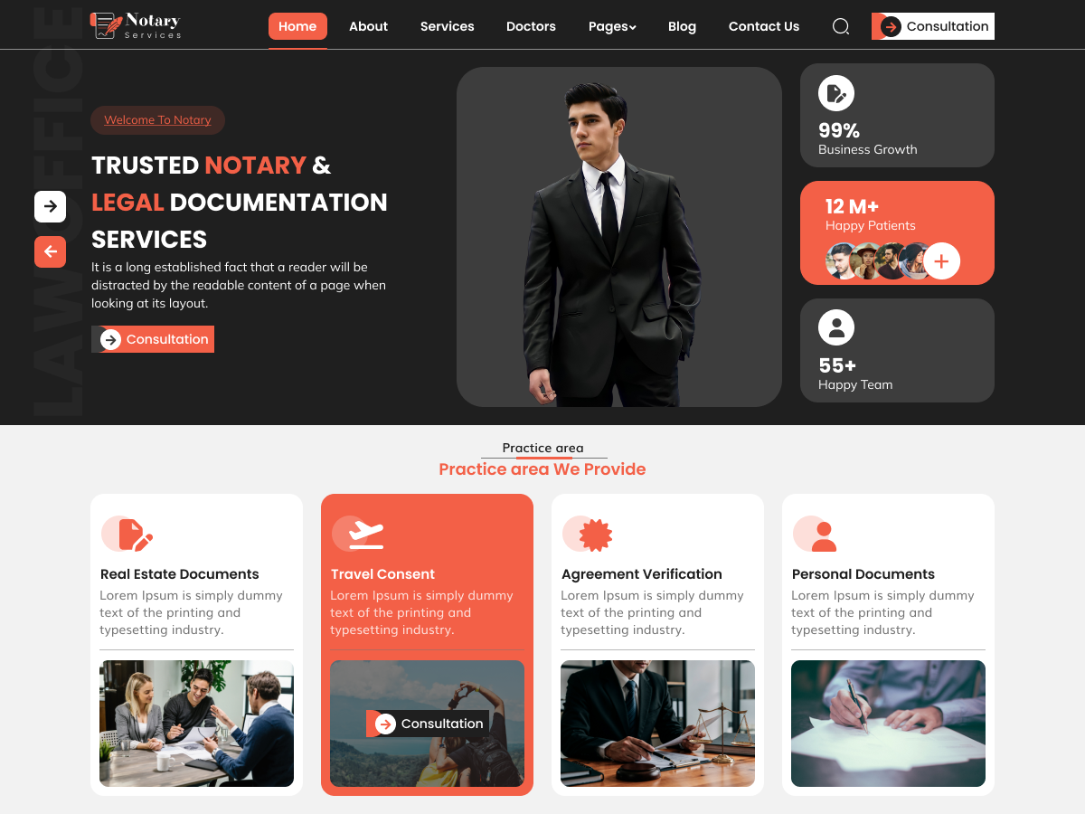 Free Notary WordPress Theme