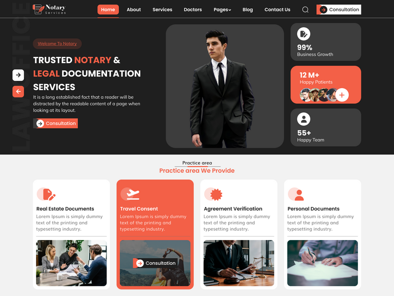 Free Notary WordPress Theme