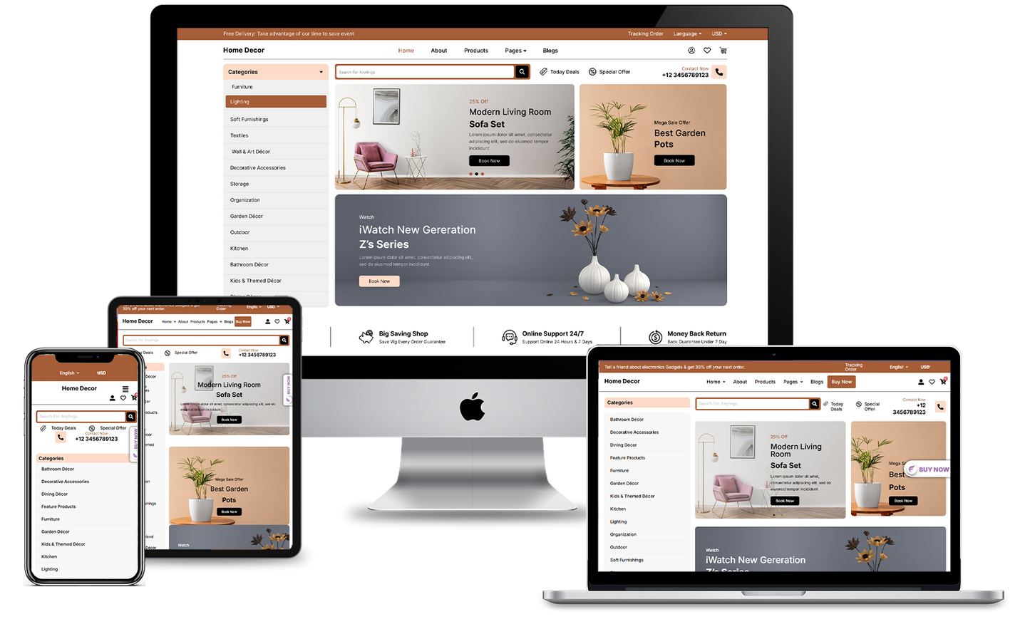 Home Decore WordPress Theme Responsive 