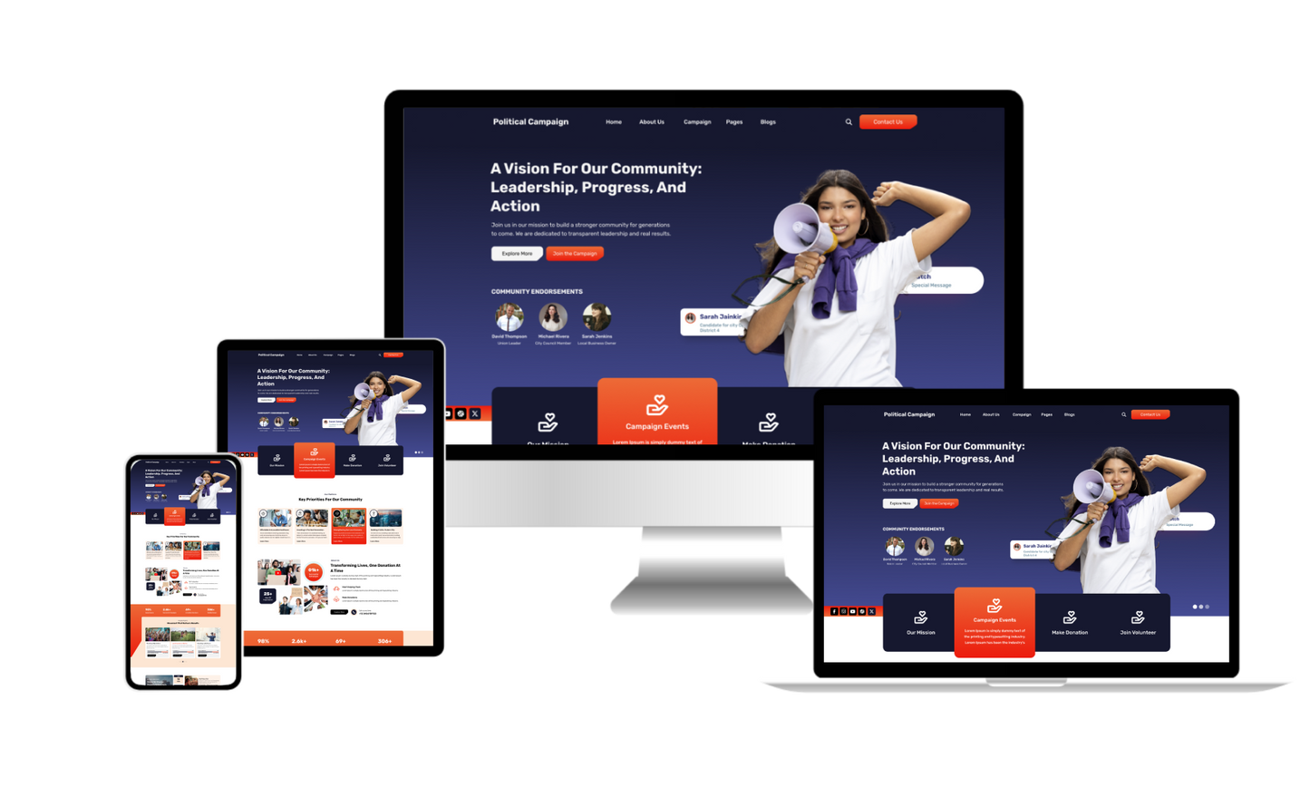 Political Candidate WordPress Theme Responsive image